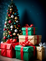 Stacked Christmas Presents 