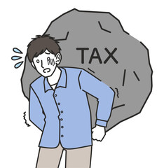 税金に苦しむ男性