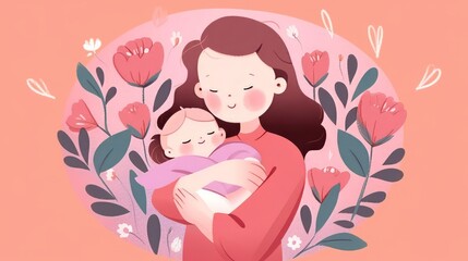 pink Mother's Day template, generation lover
