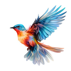 bird fly isolated on transparent background Generative AI