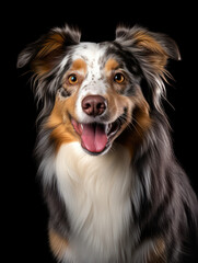 Australian Shepherd Dog Studio Shot Isolated on Clear Background, Generative AI