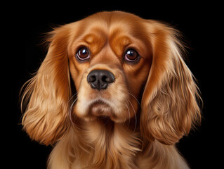 Naklejka premium Cavalier King Charles Spaniel Dog Studio Shot Isolated on Clear Background, Generative AI