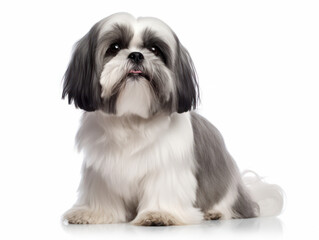 Shih Tzu Dog Studio Shot Isolated on Clear Background, Generative AI