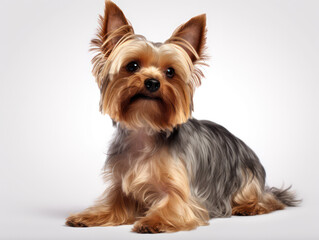 Yorkshire Terrier Dog Studio Shot Isolated on Clear Background, Generative AI