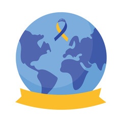 down syndrome ribbon on earth