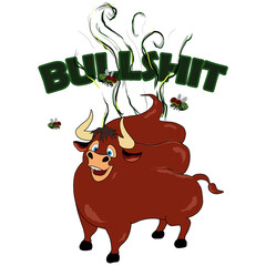 brown buffalo with the text shit and be bullshit