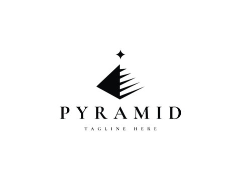 minimal pyramid with star logo design