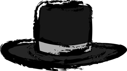 手書きのシンプルなシルクハットのイラスト