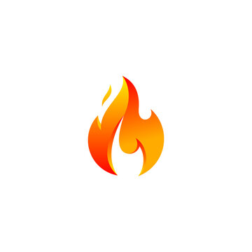 Fire Flame logo design. Vector illustration of 3d Fire Flame simple logo. modern symbol logo design vector icon template