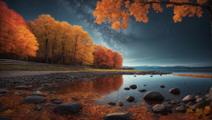 autumn lake landscape