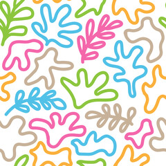 Obraz premium Seamless pattern with colorful abstract plant designs, this seamless pattern is suitable for giftwrap designs, backgrounds, textiles, fabrics and others