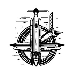 Space station Icon hand draw black colour space out logo symbol perfect. - obrazy, fototapety, plakaty