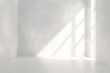 SImple minimalist background wall with light and shadows with copy space 