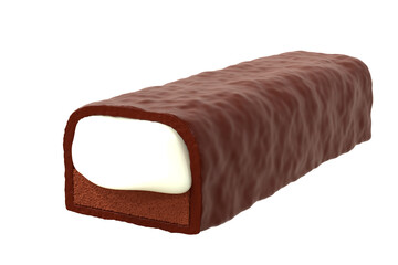 3d Chocolate coated Crispy wafer. 3d mockup snack rendering illustration.Design for Packaging Concept
