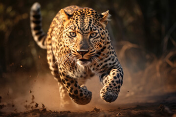 Running Wild Cheetah looking at camera 