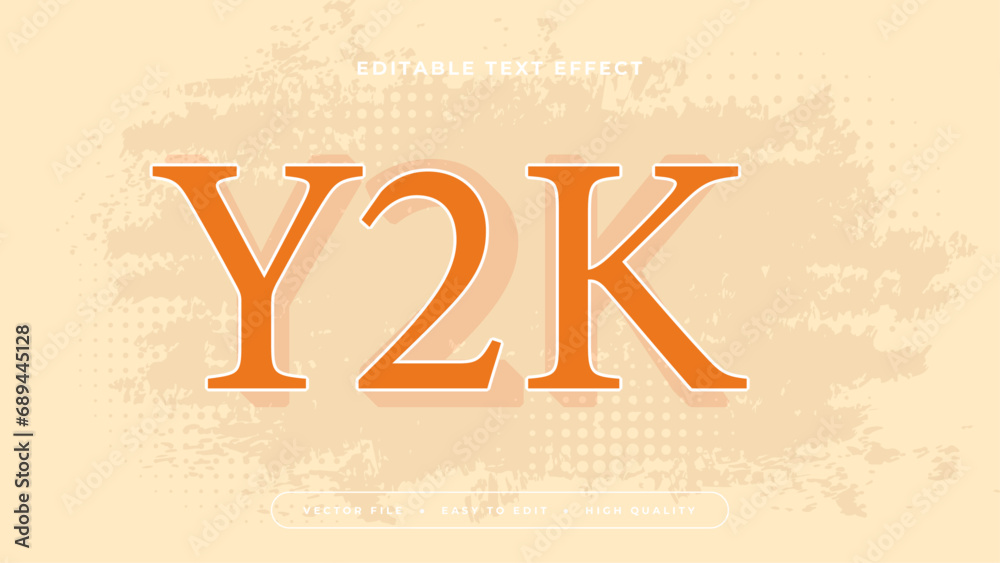 Poster Beige and orange y2k 3d editable text effect - font style