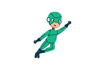 Cute Little Superhero Character Illustration