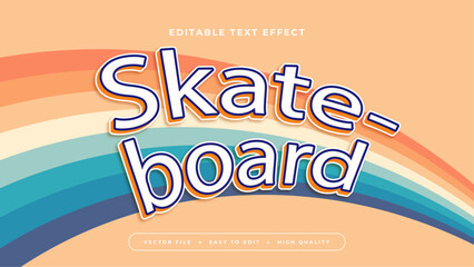 Obraz premium Colorful colourful skateboard 3d editable text effect - font style