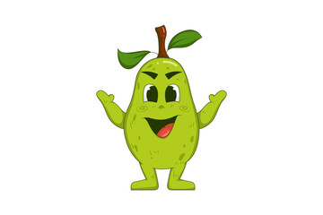 Cute Avocado Character Design Illustration