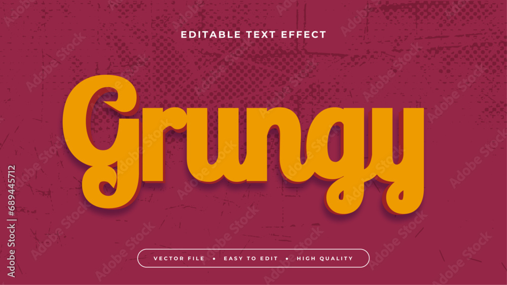 Poster Red and yellow grungy 3d editable text effect - font style