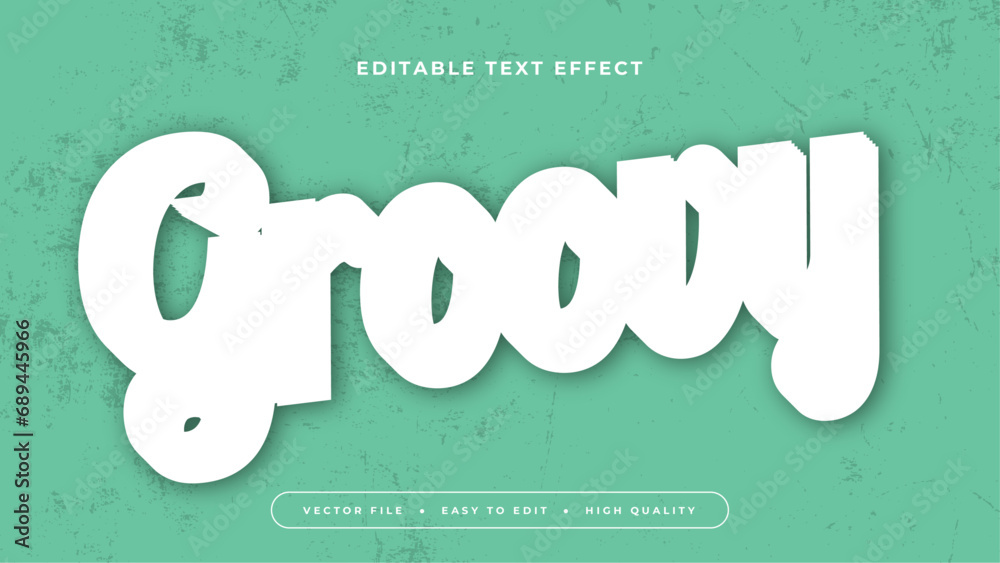 Poster Green white and orange groovy 3d editable text effect - font style