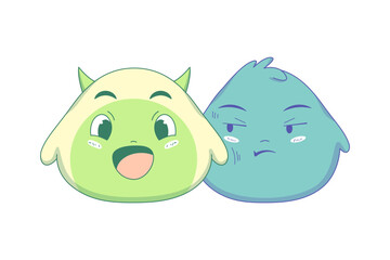 Cute Slime Character Design Illustration