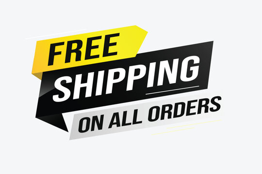 Free shipping all orders tag. Banner design template for marketing. Special offer promotion or retail. background banner modern graphic design for store shop, online store, website, landing page	