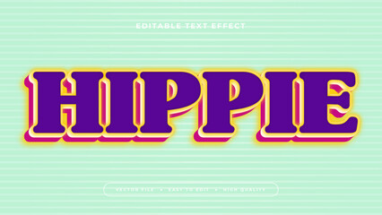 Green yellow and purple violet hippie 3d editable text effect - font style