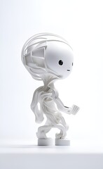 Fototapeta premium 3d white people robot