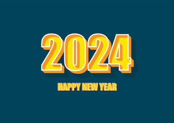 Happy new year 2024 with comic text style
