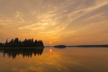 A Beautiful Sunset at Elk Island National Park