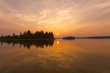 A Beautiful Sunset at Elk Island National Park