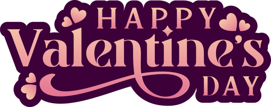 Happy valentines day lettering stickers vector illustration png