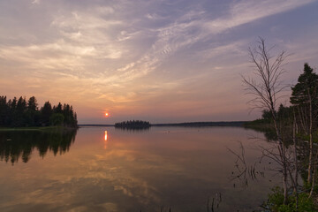 A Beautiful Sunset at Elk Island National Park