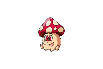 Cute Red Mushroom Character Illustration