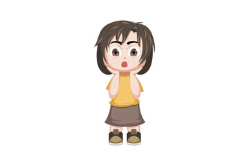 Cute Little Girl Character Illustration