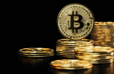 Bitcoin Cryptocurrency Digital Bit Coin BTC Currency Technology Business Internet Concept