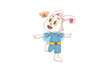 Cute Rabbit Character Design Illustration