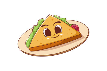 Cute Breakfast Food Character Illustration