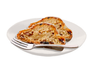 シュトーレン（ニ切れ）皿付き