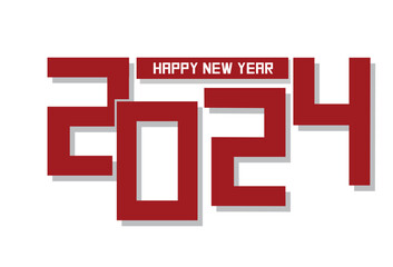 Happy 2024 New Year simple Vector Design