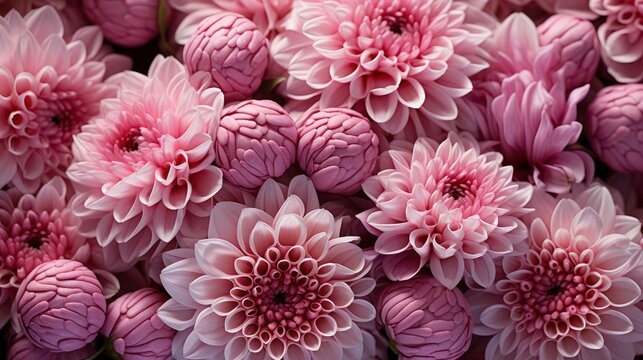 Sweet Pink Chrysanthemums Blooming Garden, Background Image, Desktop Wallpaper Backgrounds, HD