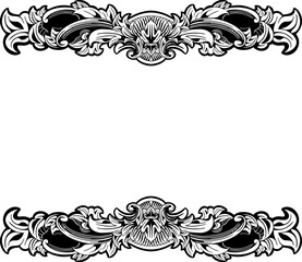 Beautiful baroque style decorative calligraphy floral engraving vector