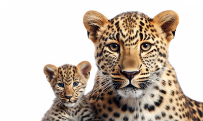 Female Leopard with Baby