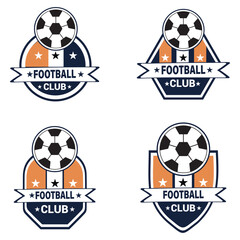 Naklejka premium Creative Football logo design concept template, symbols icons