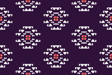 Ethnic abstract flower art. Seamless pattern in tribal, folk embroidery, and Mexican style. Aztec geometric art ornament print.Design for carpet, wallpaper, clothing, wrapping, fabric, cover, textile
