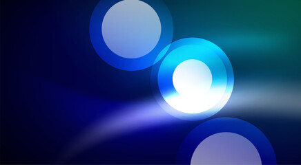 Shiny Light Neon Bubble Circles. Vector illustration For Wallpaper, Banner, Background, Card, Book Illustration, landing page