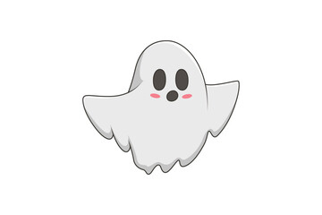 Cute Little Halloween Ghost Character Illustration