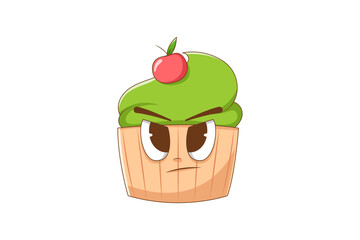 Cute Cake Character Design Illustration