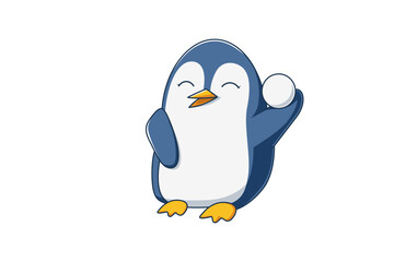 Cute Penguin Character Design Illustration